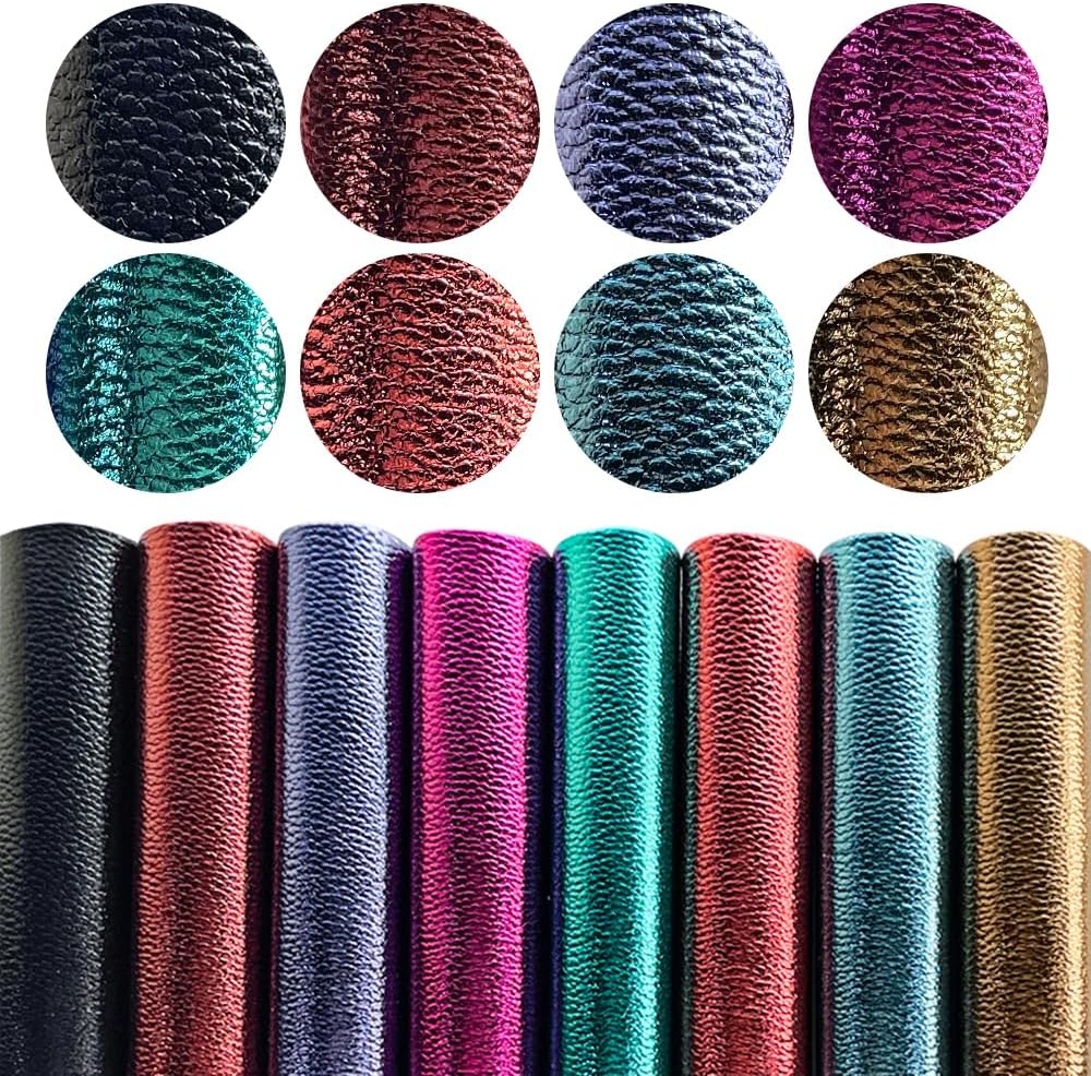 8 Pcs Colored Faux Suede PU Leather Fabric, Soft Smooth Synthetic Crafts Leather Fabric for Handicraft DIY Projects (21cmx30cm) - Image 8