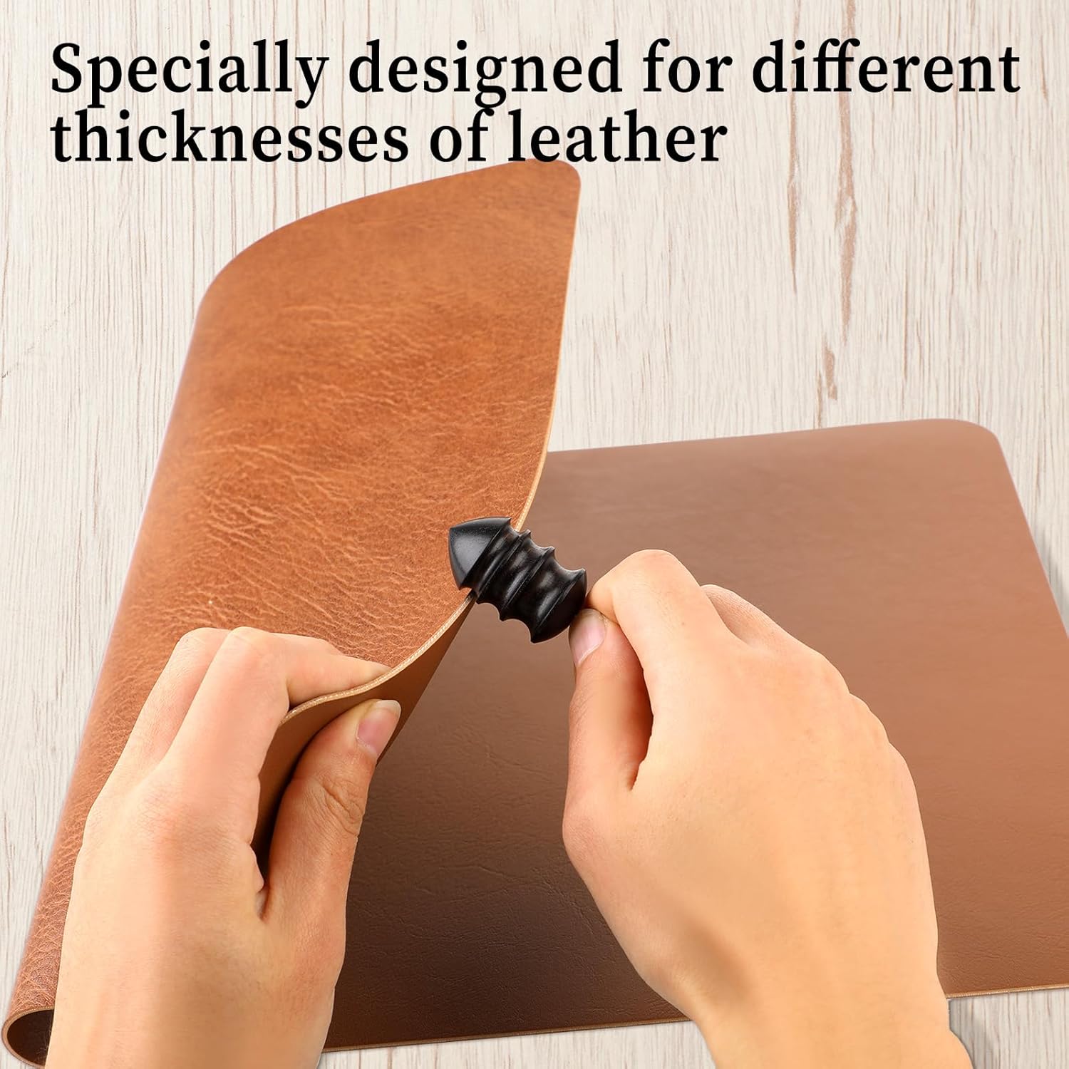 Alternative view of 2PCS Leather Burnisher Bits, Leather Working Tools Leather Edge Burnish Kit Wood Leather Edge Burnisher Tool for Burnishing Leather Craft Hand Making