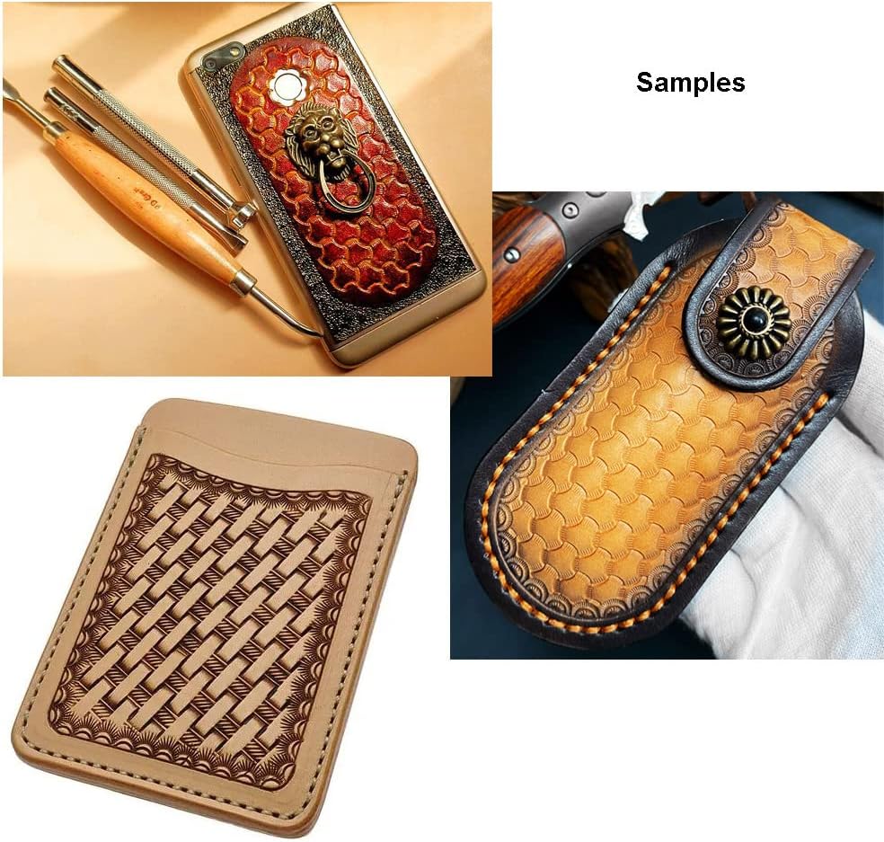 PANSHIYON Leather Stamps,3 Pack Professional Leather Stamping Tools for Craft Working - Image 5