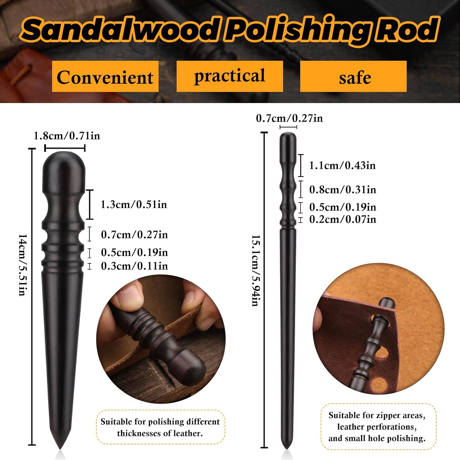 Leather Working Tools Kit Includes Cutting Knife, Edge Burnisher, 1/2/4/6 Stitching Punch, Leather Compass Geometry Tool and Steel Ruler for DIY Leathercraft DIY Projects