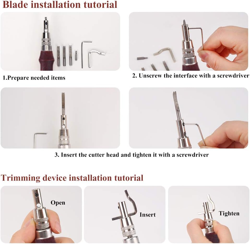 Alternative view of Leather Groover Tool, 7 in 1 Pro Adjustable Stitching Groover and Creasing Edge Beveler, Leathercraft Kits, Leather Carving Cutting Edge Tools for Leathercraft Work
