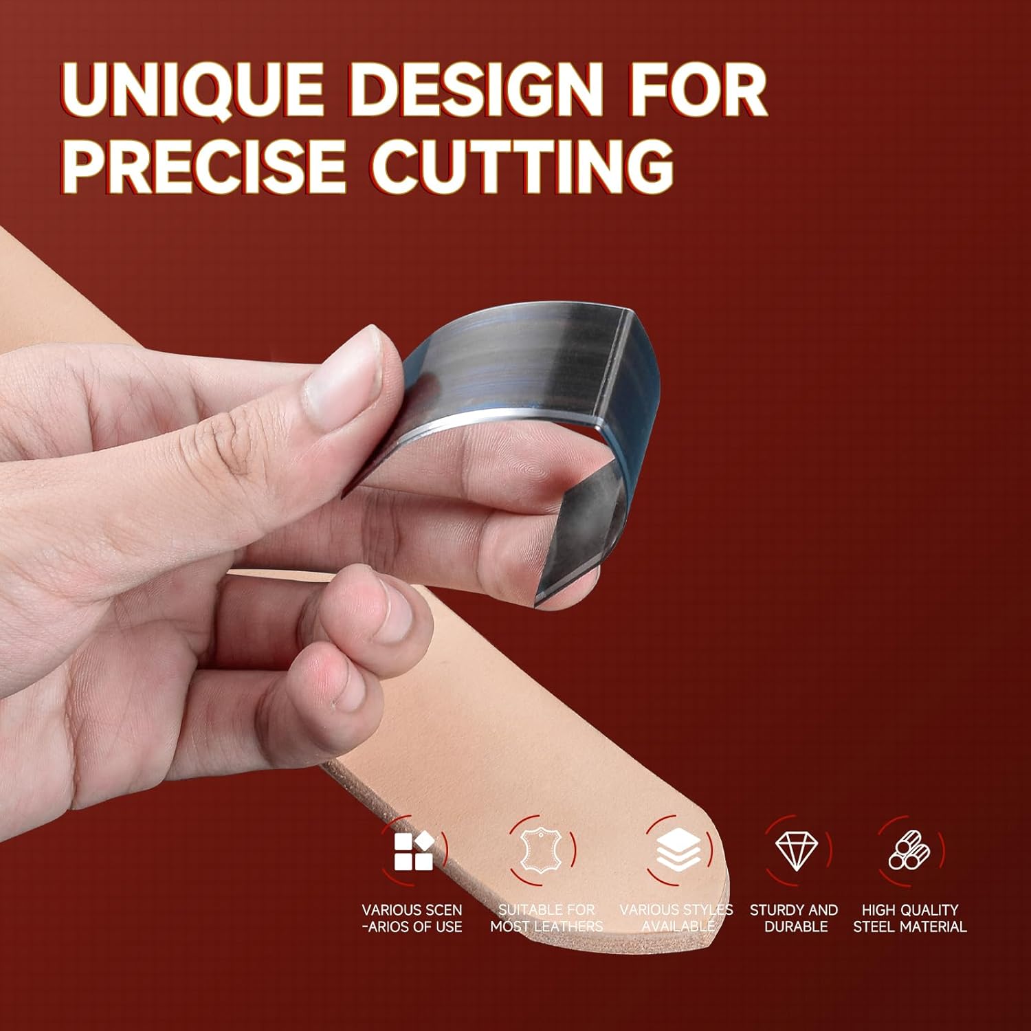 Alternative view of 18Pcs Professional Leather Punch Set,six size-15MM, 20MM, 25MM, 30MM, 35MM, 38M，Alloy Steel Embossing Tools for DIY Crafting & Leatherworking,Ideal for Beginners & Experts