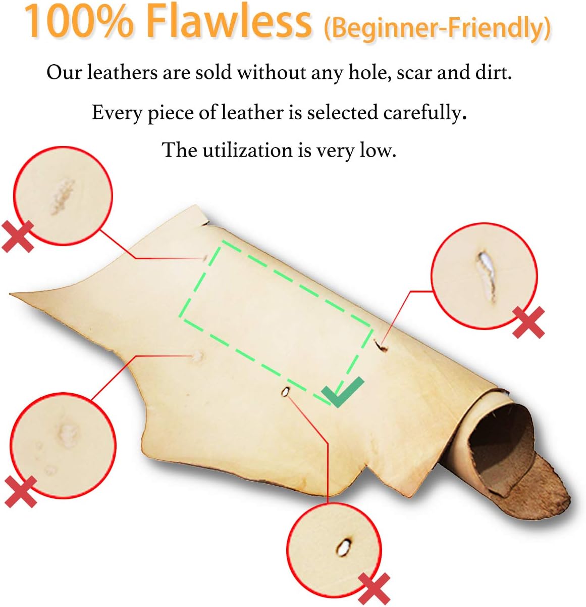 Muse Craft Flawless 12''X24'' 5-6oz Vegetable Tanned Leather Precut| Import A Grade Tooling Leather Hide Full Grain Veg Tan Leather for Tooling, Carving, Dyeing, Embossing(12''x24'' 1.9-2.3mm)