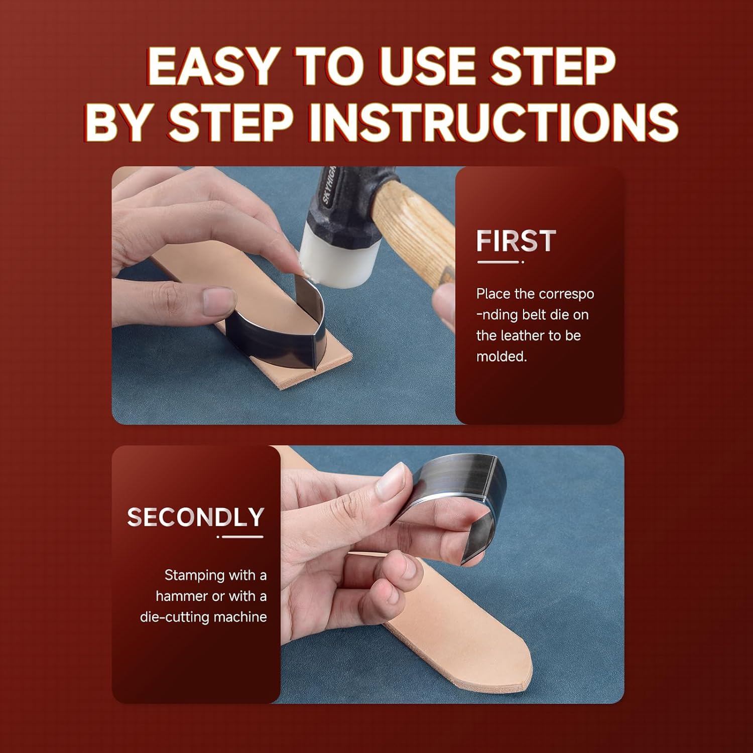 18Pcs Professional Leather Punch Set,six size-15MM, 20MM, 25MM, 30MM, 35MM, 38M,Alloy Steel Embossing Tools for DIY Crafting & Leatherworking,Ideal for Beginners & Experts - Image 7