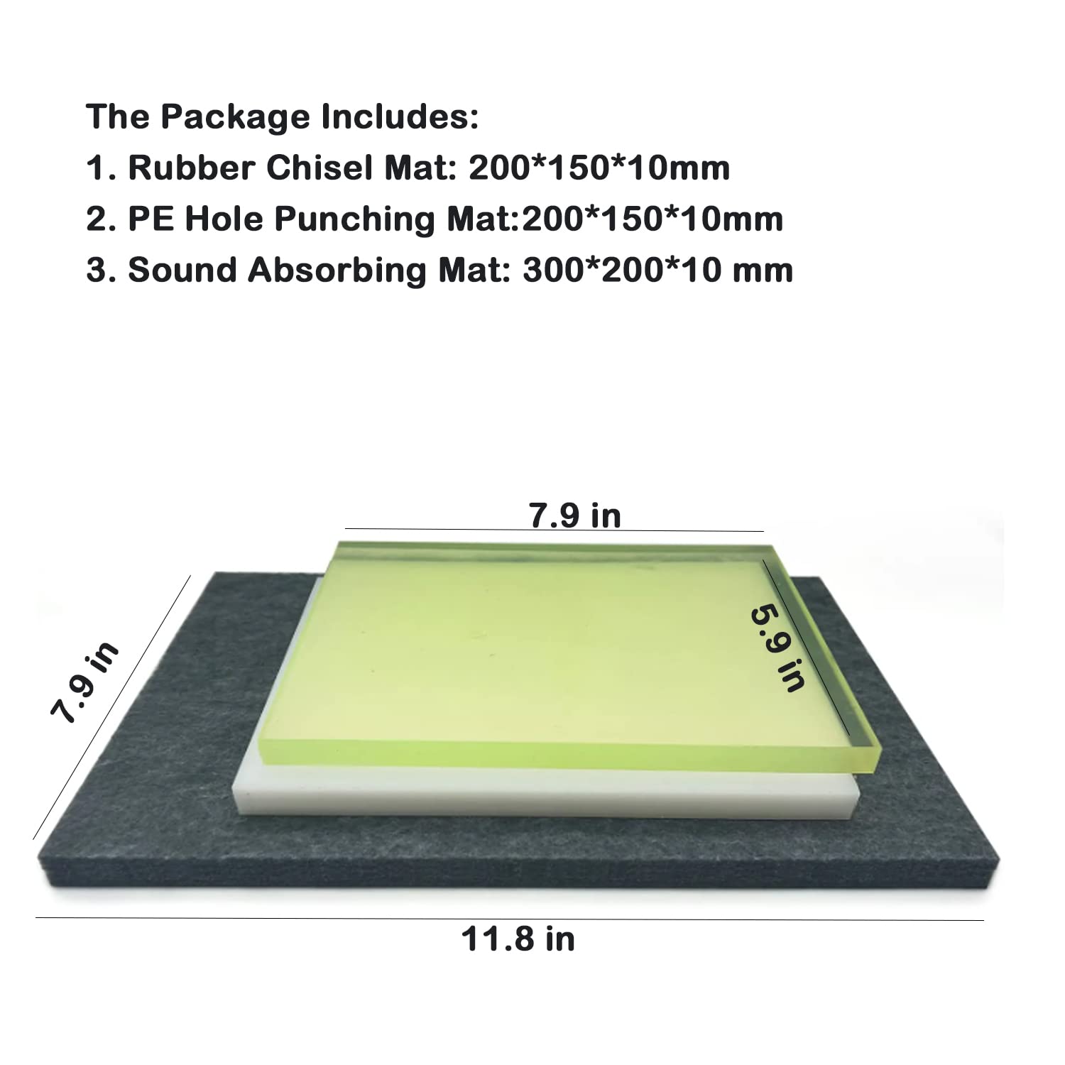 3 Leather Punch Pads Punching Mats and Sound Absorbing Pad 3 Pack Set (Middle Version)