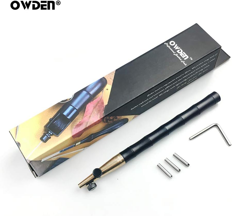 OWDEN Professoinal leather tool,3 In 1 Leather Adjustable Groover Tool, 3 size tips (1.0mm,1.2mm,1.5mm) - Image 5