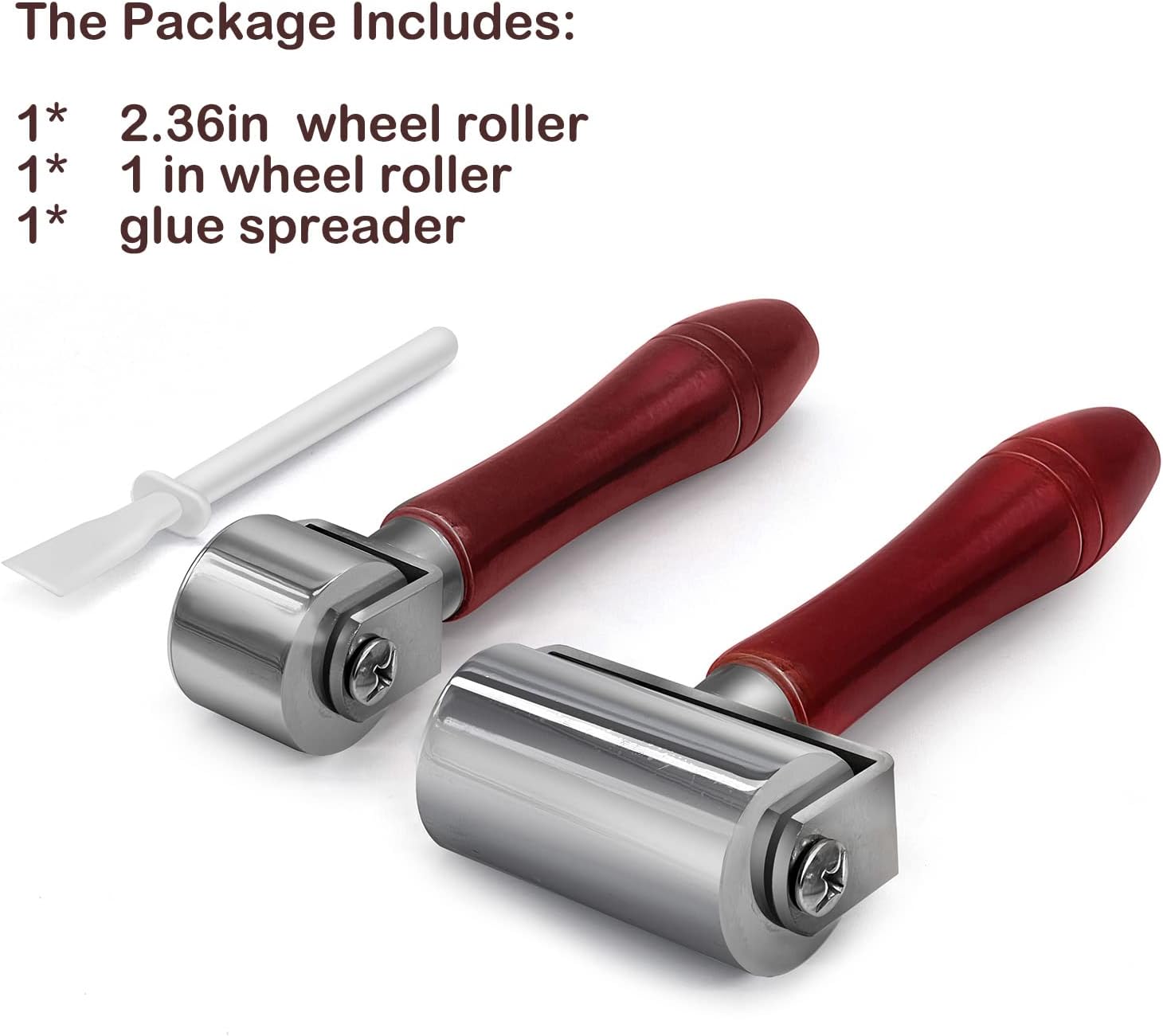 Leathercraft Rollers Leather Gluing Roller Creasing Wheels 2 Sizes Pack and Glue Spreader