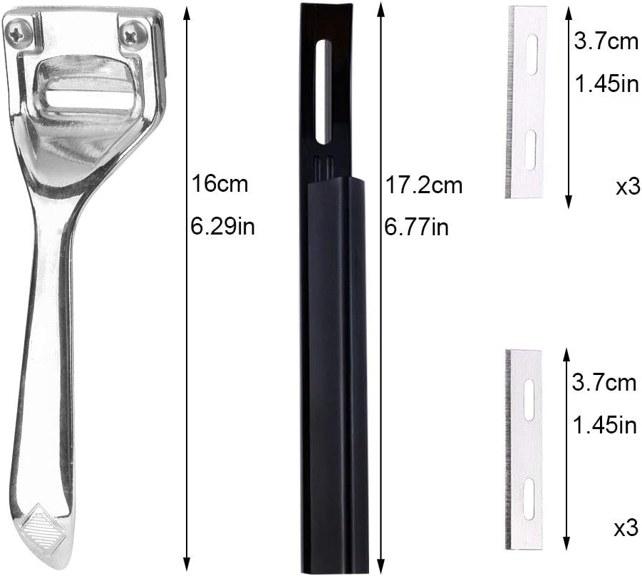 Skiving Knife, Metal Leather Skiver, Leather Craft Tools Skiver, Heavy Duty Hand Skiver for Leather, 6 Pieces Skiver Blades for Leather Craft DIY and Leather Making