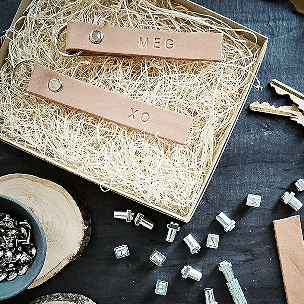 Leather Stamping Tools with Rubber Hammer, 71 PCS Leather Different Shape Saddle Making Stamp Punch Set Leather Carving Tools Leather Stamps Leather Punch Tools (71PC)