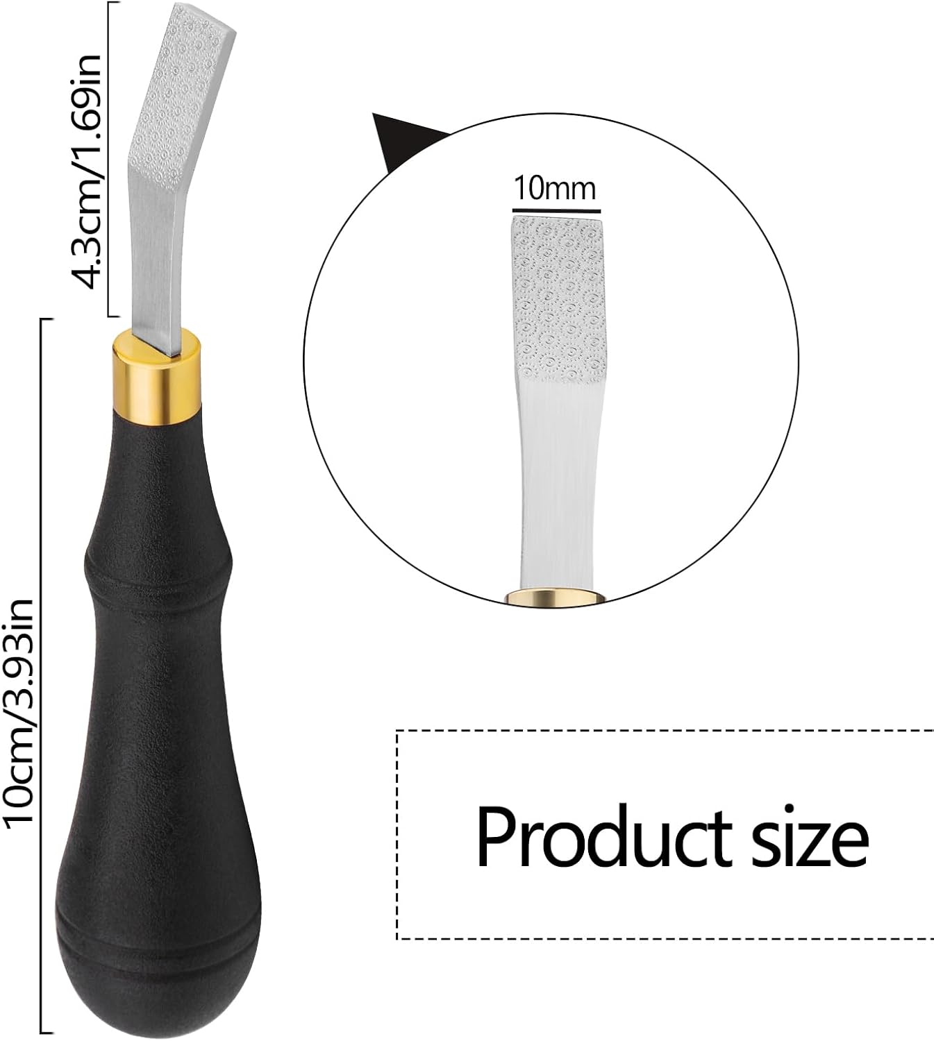 DIUDUS Leather Rougher, Leather Roughing Tool, Leather Edge Detail Rougher Roughing Leather Surface Polish File Tool with Ergonomic Handle Leather Working Leathercraft Tools for Edge Polishing(10mm)