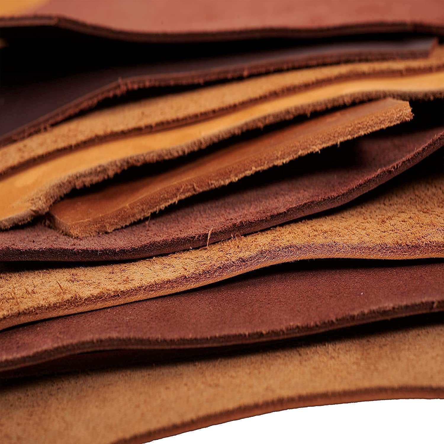Alternative view of TUZECH Leather Scrap - Large Pieces of Full Grain Leather Cowhide Remnants Bag - Design & Make Crafts - Mixed Colors (1 Lbs)