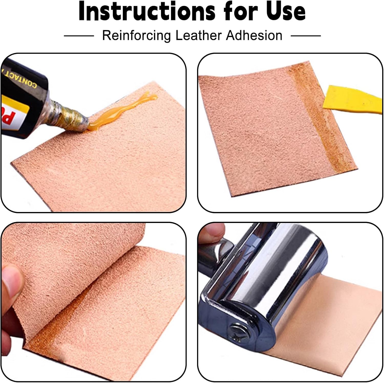 Mnuizu 26 mm+ 60mm Leather Press Edge Roller, Wooden Handle Leather Rolling Craft Roller, Seam Roller for Leather, Leather Edge Creaser, Leather Craft Laminating Tool for Leather Craft(Black) - Image 4