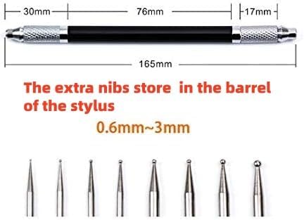 Alternative view of citian Dual Tipped Leather Craft Stylus with 8 Replaceable Ballpoint Heads (0.6-3mm), for Embossing, Carving & Modeling, Spoon & Pen Ends