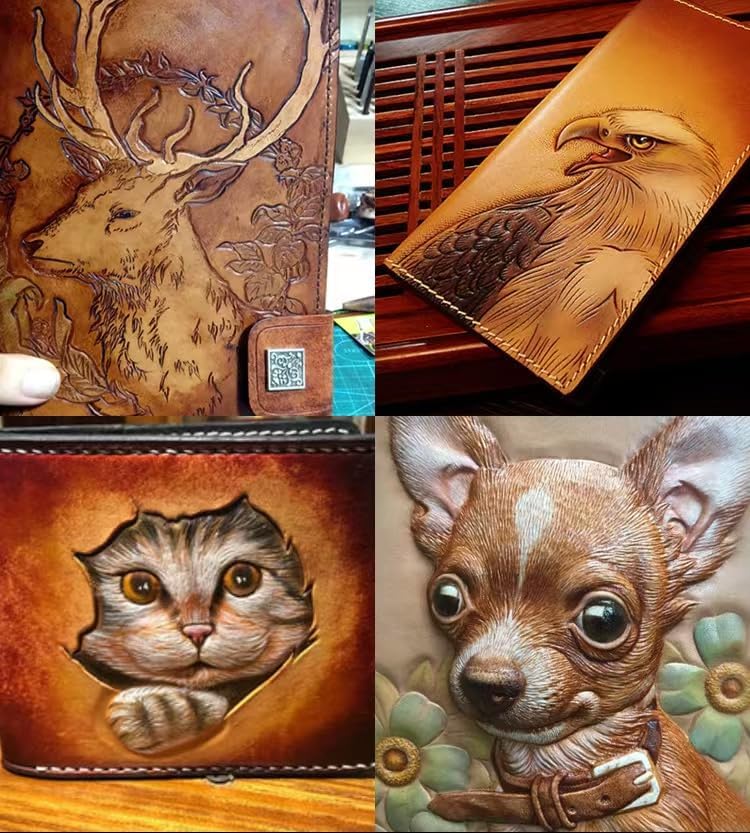 citian Dual Tipped Leather Craft Stylus with 8 Replaceable Ballpoint Heads (0.6-3mm), for Embossing, Carving & Modeling, Spoon & Pen Ends - Image 6