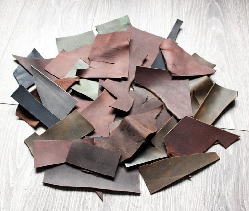 Alternative view of Large Sheets of Leather Scraps for Crafts Sewing Hobby Workshop Crafting Leather Sizes, and Shapes - 5-15 Large Sizes Pieces (3lb)