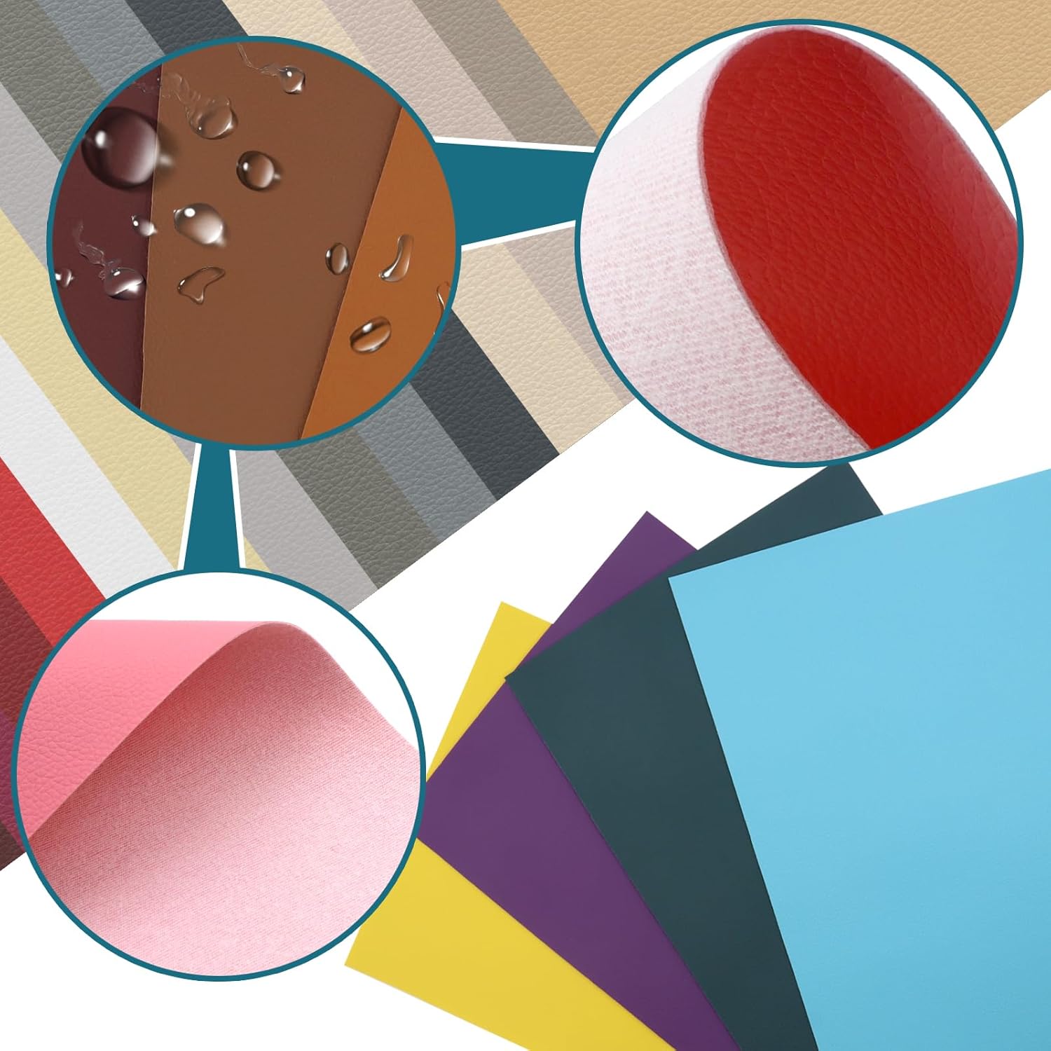 Alternative view of LOTMER 32 Pieces Faux Leather Sheets 8×12 INCH 32 Colors Leather Fabric Sheets 0.7mm Thickness Faux PU Leather Sheets for Making Earring, Keychain, Jewelry and Other Handicrafts