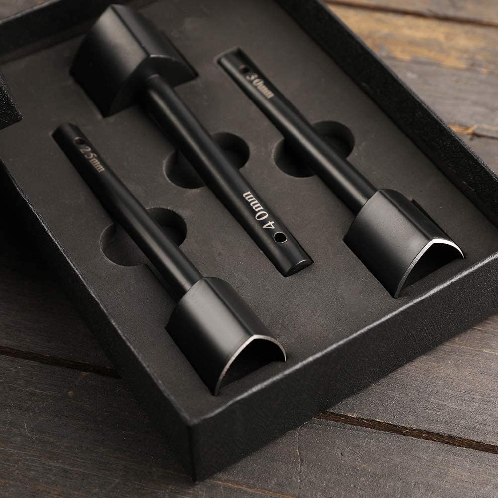 Alternative view of 3 Sizes Leather Corner Punch 0.98/1.18/1.57 Inch V-Shaped Leather Punch, Belt Punch Cutter English Point End Punch Leatherworking Cutting Tools (25mm, 30mm, 40mm)