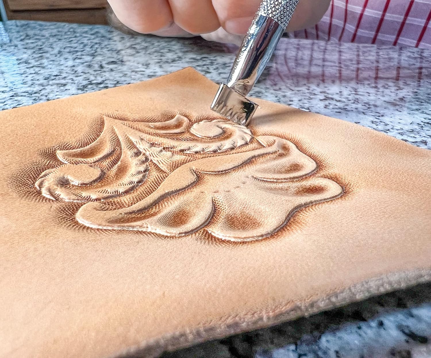 Realeather Leather Stamps Tool Set for Leather Crafting, 10 Stamping Tools, Sheridan Style Stamp Set I