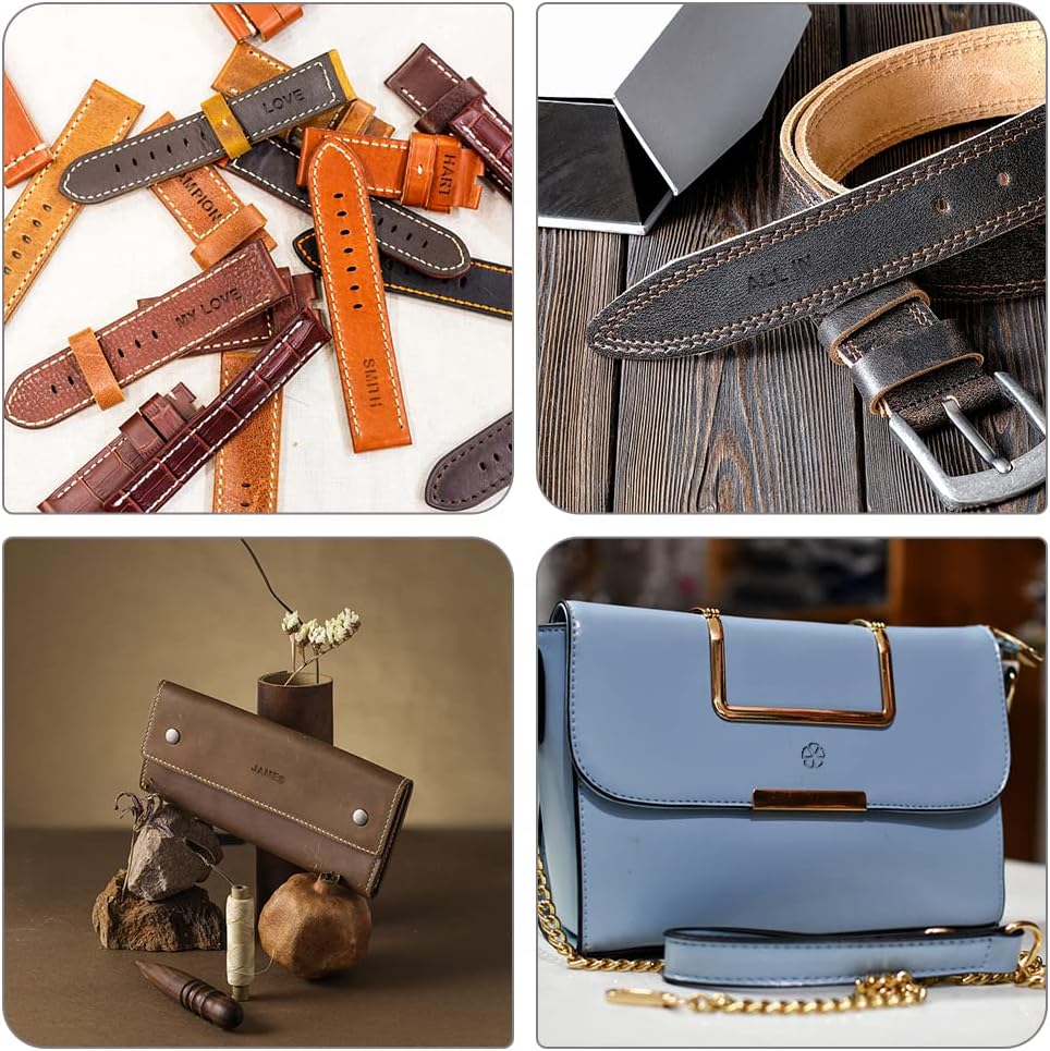 71 PCS Leather Stamping Tools, with 68 PCS Letters, Numbers and Patterns, 2 PCS Punch Tools, Leather Stamp Set for Leather Working - Image 6