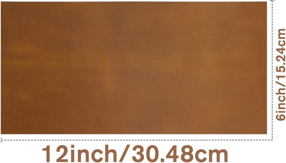 Alternative view of Thick Leather Sheets for Crafts Tooling Leather Square 1.8-2.1mm Full Grain Leather Pieces Genuine Cowhide Leather for Crafts Sewing Hobby Workshop Bourbon Brown 6"x12"