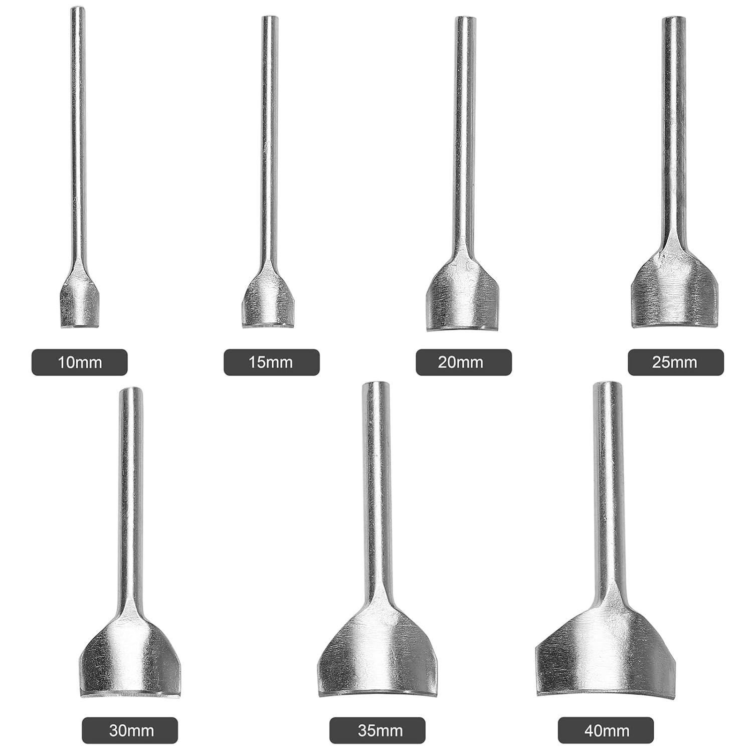 Caydo 7 Pieces Leather Craft Tools Half-Round Punch Arc-Shaped Leather Edge Cutter Punch for Crafting Strap Belt, Wallet and Bag DIY Handwork 10-40mm