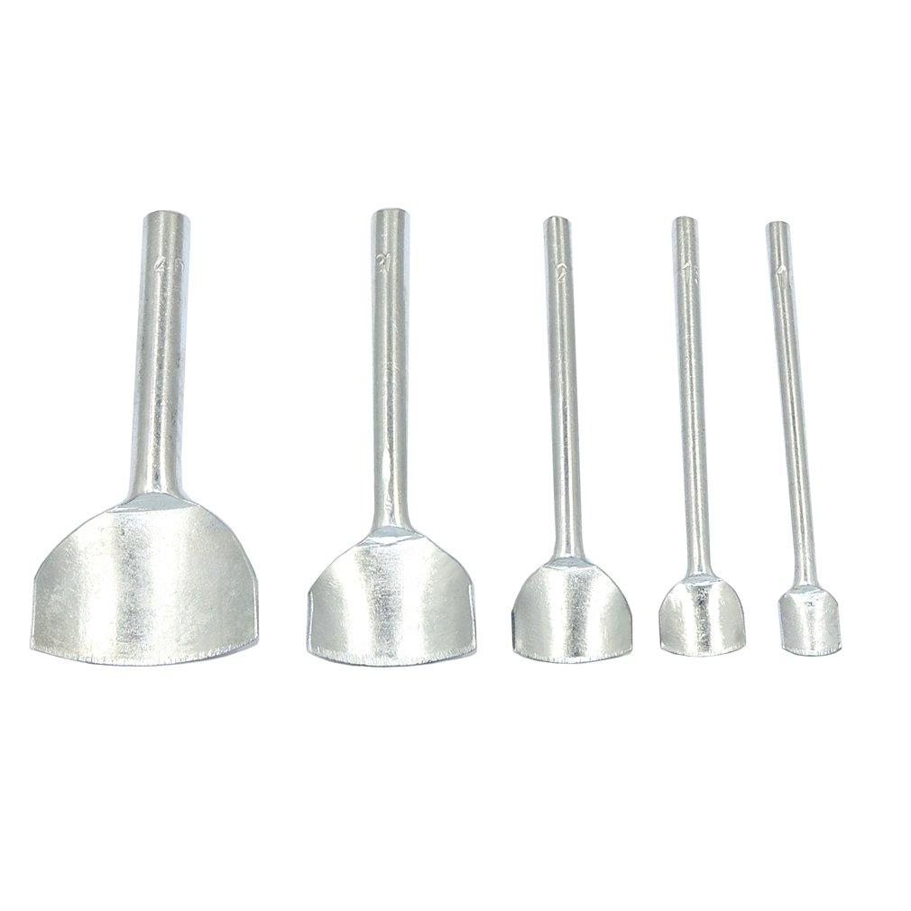 Alternative view of DGOL 5 Sizes Leather Arch Curve Cutter Craft Strap Belt DIY Arc Flatter Curve End Corner Plated Cutting Punch Tool Kit