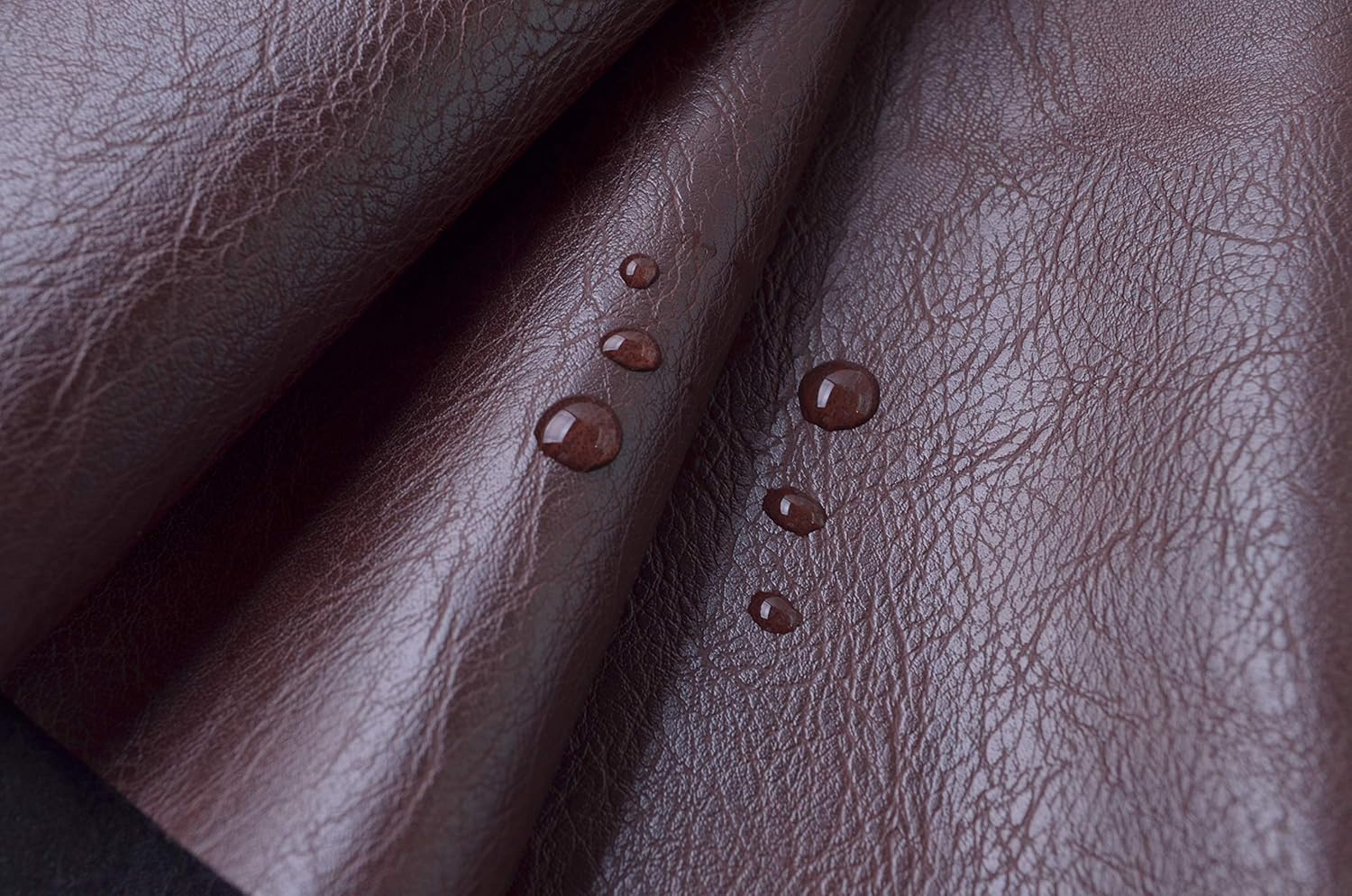 Alternative view of Wento Thick Faux Leather Fabric Soft Skin Grain PU Leather for Furniture Cover Reupholster Sofa Chairs Cushions Vinyl Upholstery (1 Yard, Dark Brown)