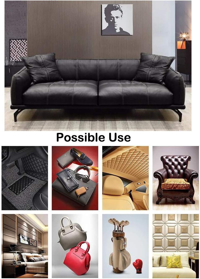 Wento Thick Faux Leather Fabric Soft Skin Grain PU Leather for Furniture Cover Reupholster Sofa Chairs Cushions Vinyl Upholstery (1 Yard, Dark Brown) - Image 6