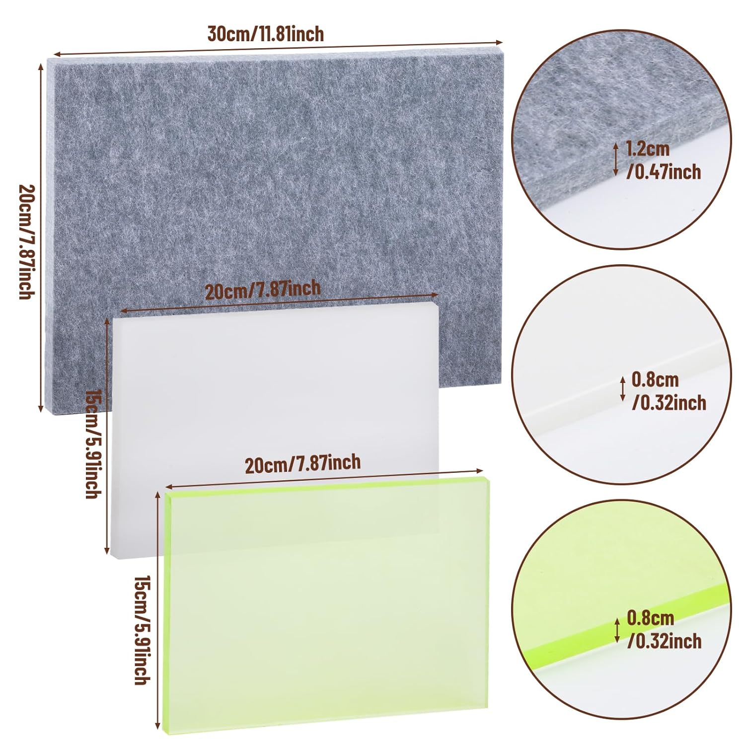 3Pcs Leather Craft Punch Pad, Leather Punch Mats and Sound Absorbing Pad, Rubber Mute Board Cutting Hole Punchs Stamping Tool for Leathers Working DIY Craft