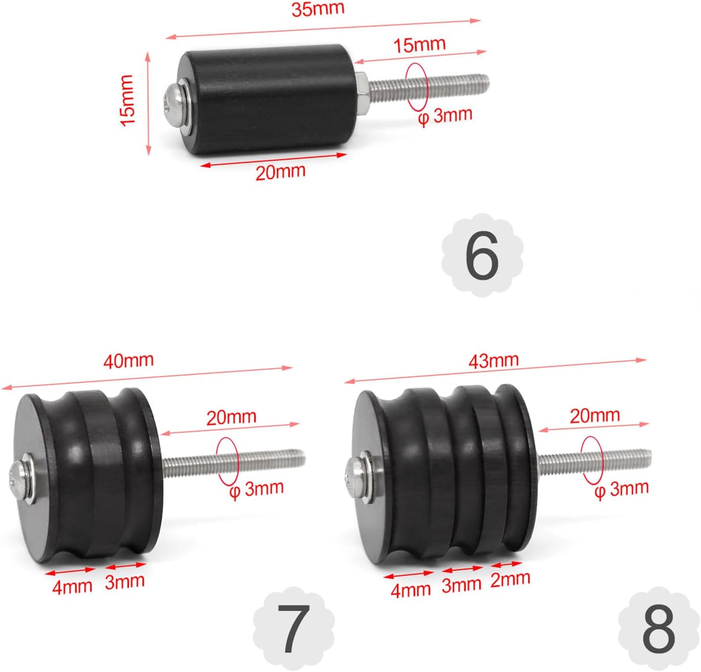 3pcs/Set Leather Burnishing Tools, Black Ebony Wood Leather Burnisher Polished Rods, Leather Edge Burnisher Sets for Leather Crafting (PG86E4-3pcs)