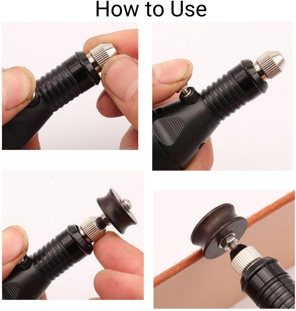 Alternative view of 3pcs/Set Leather Burnishing Tools, Black Ebony Wood Leather Burnisher Polished Rods, Leather Edge Burnisher Sets for Leather Crafting (PG86E4-3pcs)