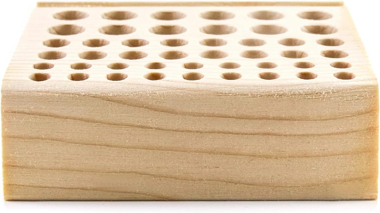 Alternative view of QWORK Leather Holder Tool, 46 Holes Wooden Leather Craft Tools Rack Stand Leathercraft Tool Organizer Stamping Punch Tool Storage, 1 Pack