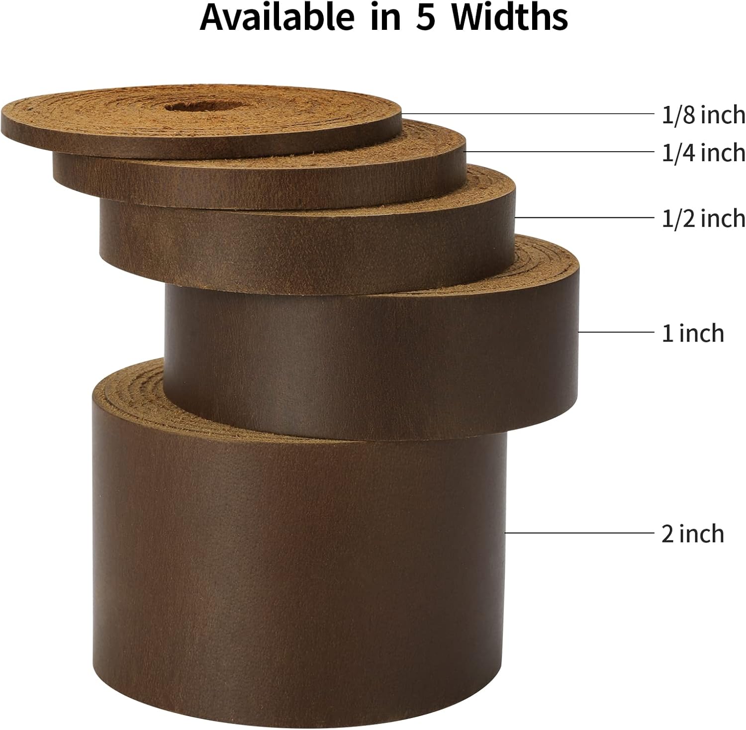 Ringsun 2 Inches Wide Flat Leather Straps for Crafts, Full Grain Leather Strips for Crafts, Tooling (2mm Thick 72.5 Inches Long Dark Brown) - Image 3