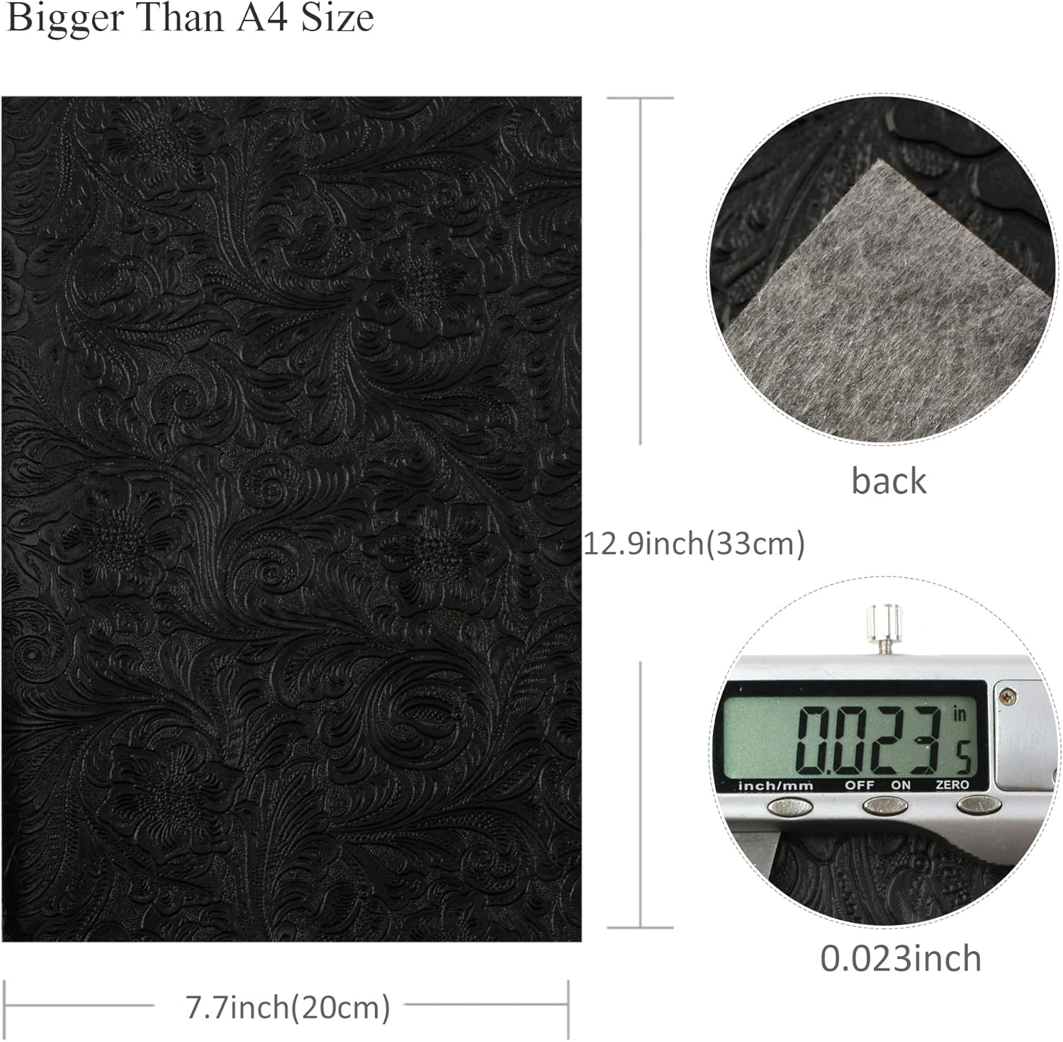 David accessories Bump Texture Faux Leather Sheet 4 Pcs 7.7" x 12.9" (20 cm x 33 cm) Plain Geometric Pattern Printed Faux Leather Fabric Sheet for DIY Bows Earrings Making Crafts (Bump Texture) - Image 3