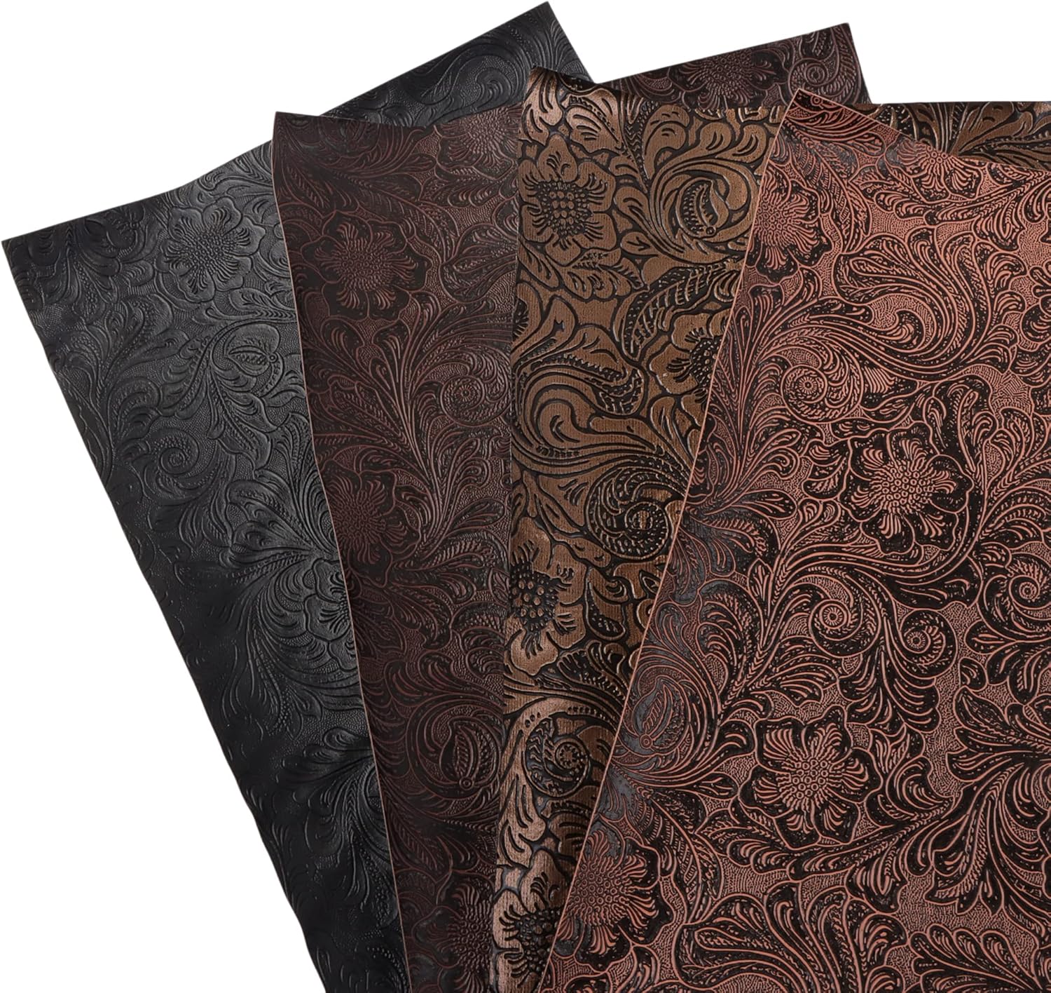 David accessories Bump Texture Faux Leather Sheet 4 Pcs 7.7" x 12.9" (20 cm x 33 cm) Plain Geometric Pattern Printed Faux Leather Fabric Sheet for DIY Bows Earrings Making Crafts (Bump Texture) - Image 4