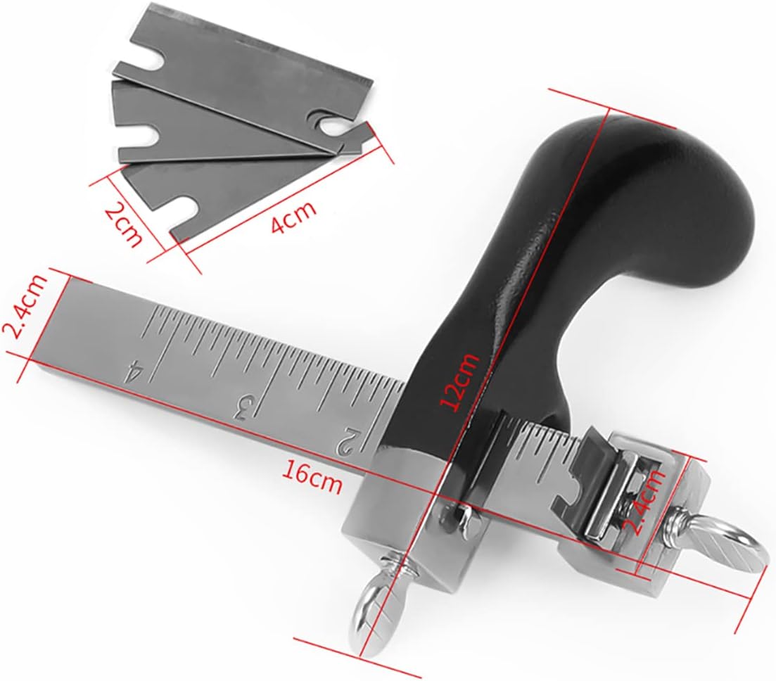 WUTA Strap Cutter Leather Tools Sharp Leather Strap String Belt Cutter Adjustable DIY Hand Cutting Tool with 2 Blades Craft Leather Cutter Tools for Bag Straps Leathercraft Accessories
