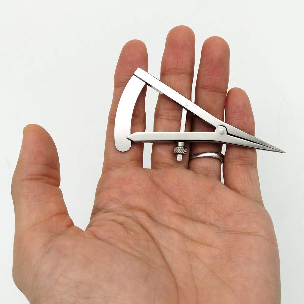 XIAN 3.5 Inch Adjustable Marking Gauge Mini Edge Press - Pitch Gauge DIY Leather Craft Tool, Precision Spring Dividers Calipers Compass Measuring Tools for Woodworking, Metalwork, Engineering - Image 3