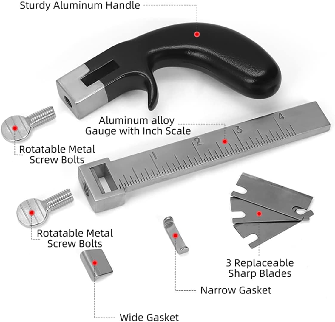 Alternative view of WUTA Strap Cutter Leather Tools Sharp Leather Strap String Belt Cutter Adjustable DIY Hand Cutting Tool with 2 Blades Craft Leather Cutter Tools for Bag Straps Leathercraft Accessories