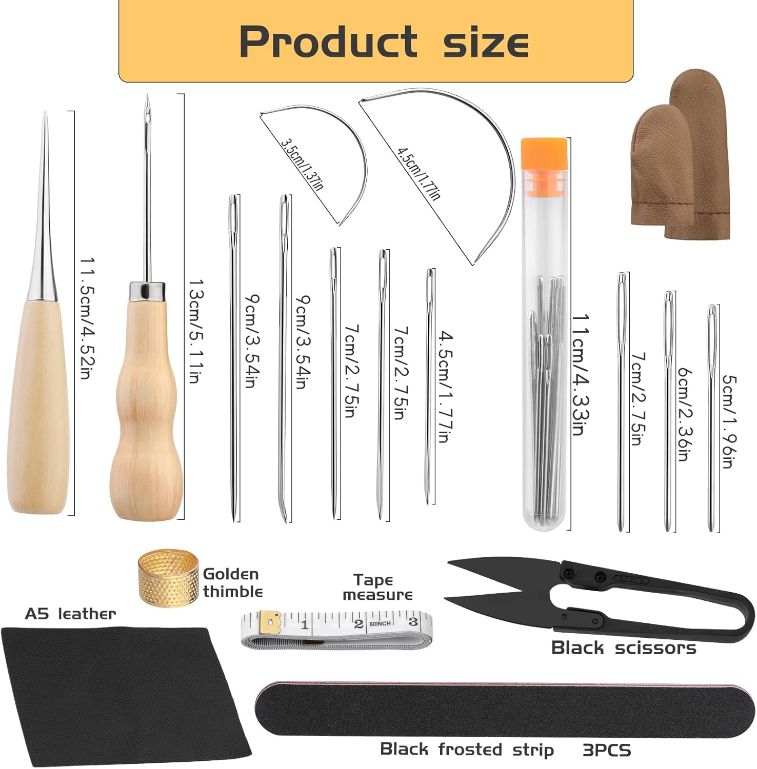 LUNARM Leather Stitching Pony - Leather Pony Clamp Table Desktop Pony Horse Clamp with Large Eye Sewing Needles Waxed Thread Sewing Thread Awls Nail Files for DIY Leather Hand Stitching