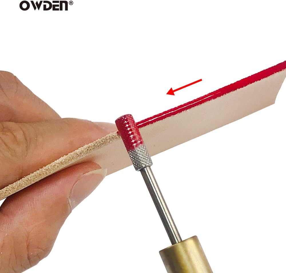 OWDEN 2Pcs. Leather Edge Dye Tool,Ebony Wood Handle, Double Bearing configure for Smooth Rolling.Edge Dye Roller Leather Edge Oil Printing Tool for Leather Craft Working - Image 3