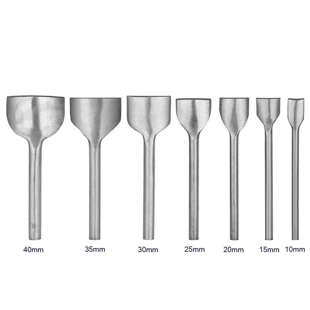 UUJOLY 7 Pcs Leather Half-Round Shaped Cutter Leathercraft Punching Tools Punch Strap Belt Wallet Bag DIY Handwork