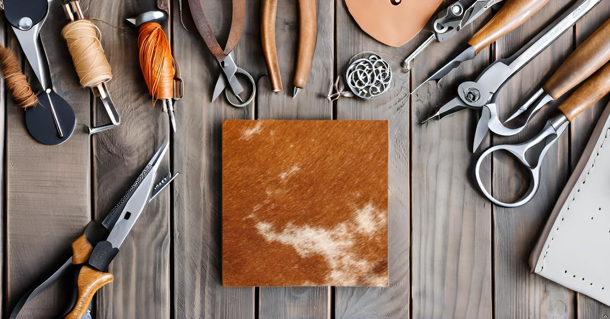 Alternative view of Natural Cowhide Leather Squares, Mixed Colors Hair-On Hide, 6 * 6 Inch, Pack of 10