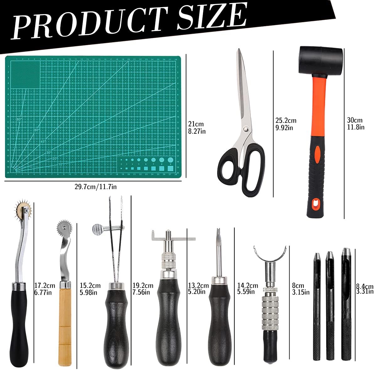 328PCS Leather Working Kit, Leather Working Tools with Manual - Stamp Tools, Stitching Groover and Rivets Kit for Beginners to Professionals