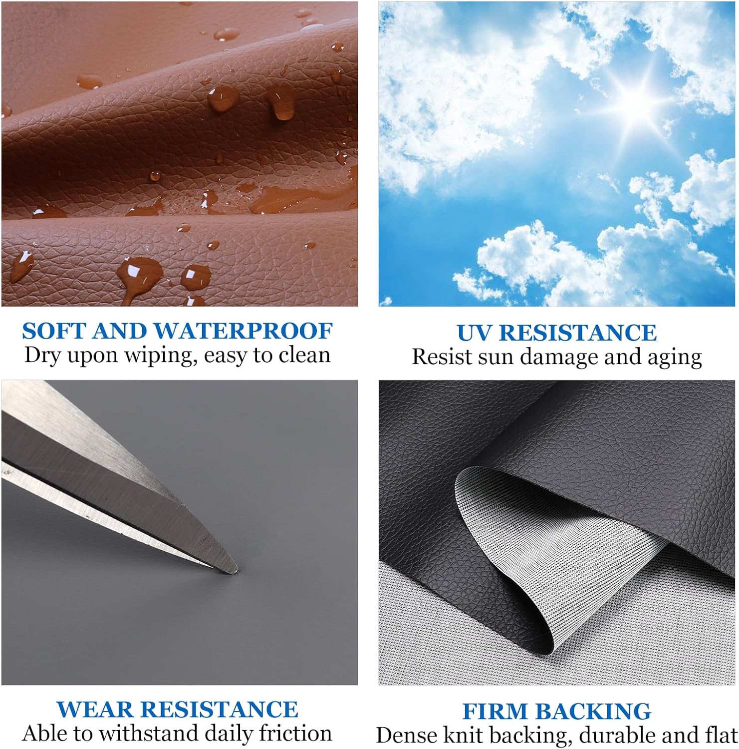 Soft Waterproof Synthetic Fabric Material, Marine Vinyl Faux Leather Sheets,Durable,Replacement Renovate for Upholstery Muscle Car,Furniture, Sofa (54inch x 30inch, Black)