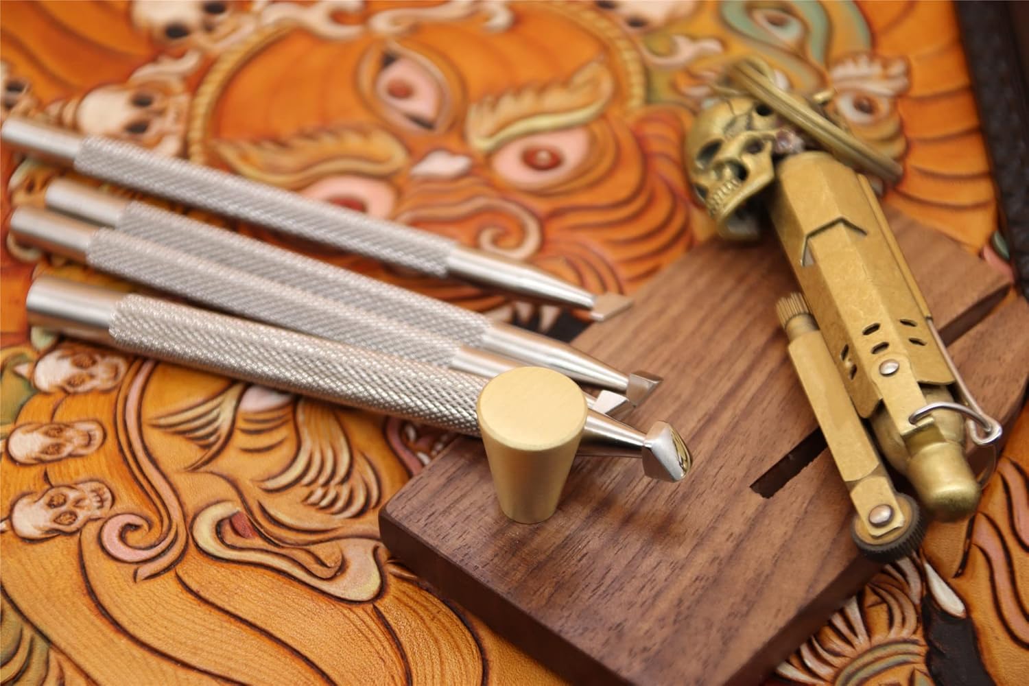 Leather Stamping Tool Beveling Undercut Beveler Stamps 304 Stainless Steel Carving DIY LeatherCrafts Tools (XS, 1pc)