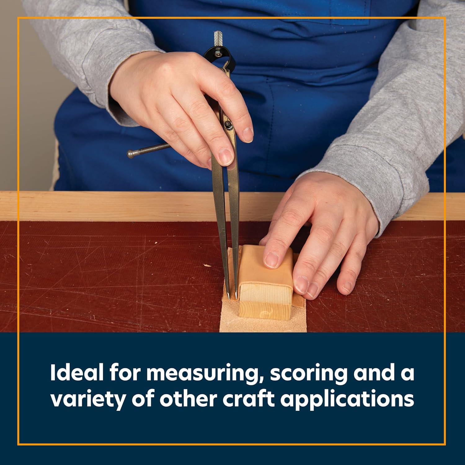 Weaver Leather Supply Leather Wing Divider, 8”, Precise Divider Tool with Adjustable Screw, Robust Leathercraft Tools for Measuring, Scoring and More