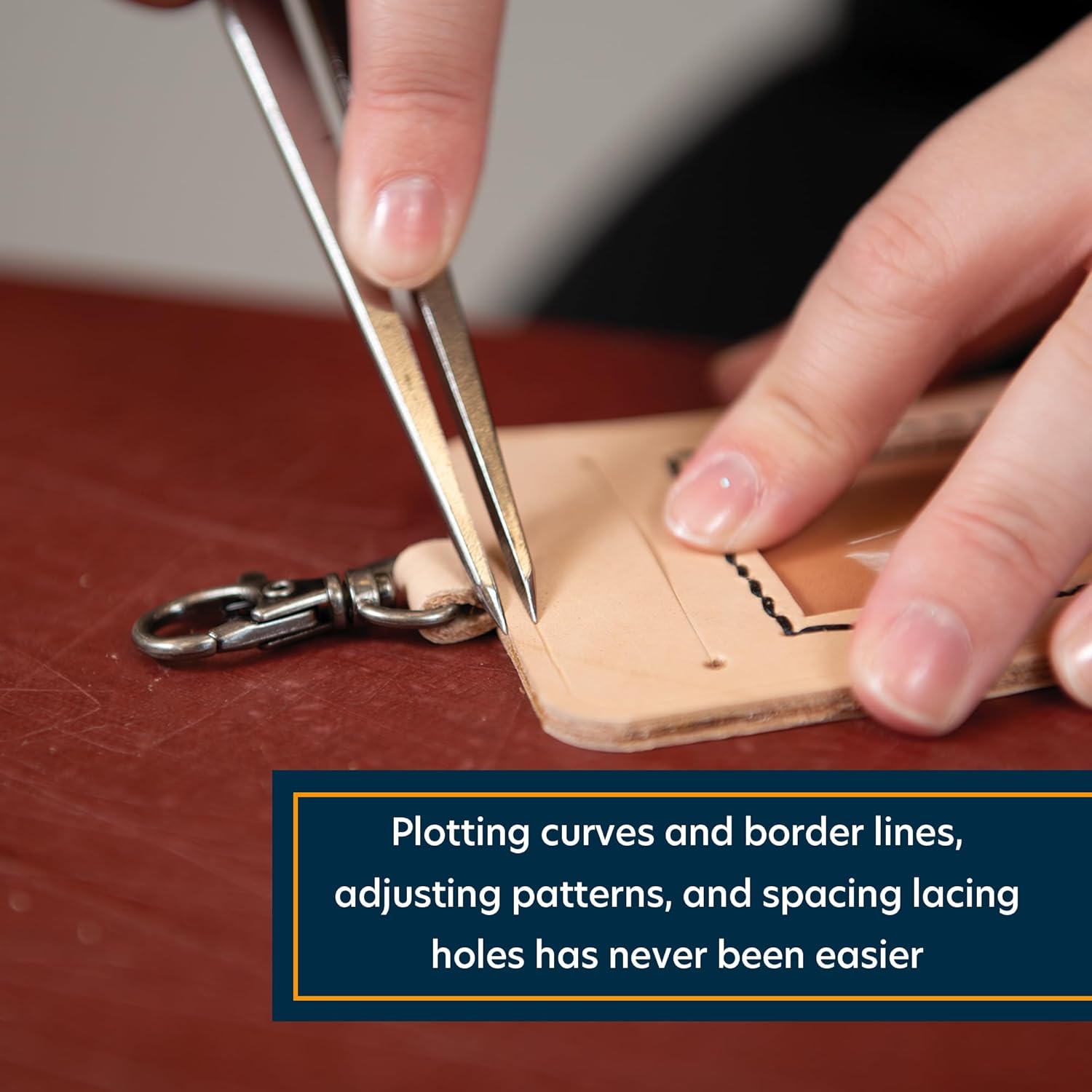 Alternative view of Weaver Leather Supply Leather Wing Divider, 8”, Precise Divider Tool with Adjustable Screw, Robust Leathercraft Tools for Measuring, Scoring and More