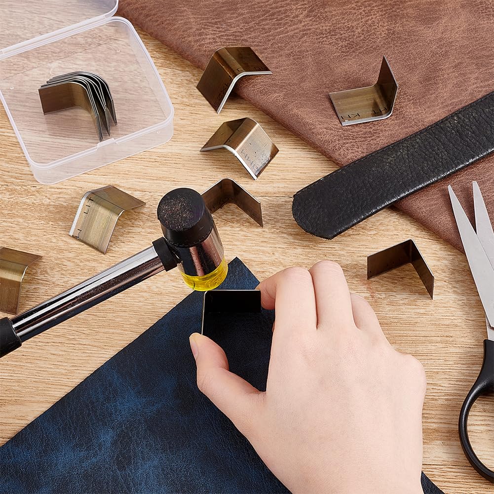 Alternative view of PH PandaHall Leather Corner Punch Set,15 Sizes 2 Style Corner Edge Trimmer High Carbon Steel Circle Cutter Tool Kit Triangular R2 R18 Cutting for Wallet Belt Purse Handmade DIY Leather Craft