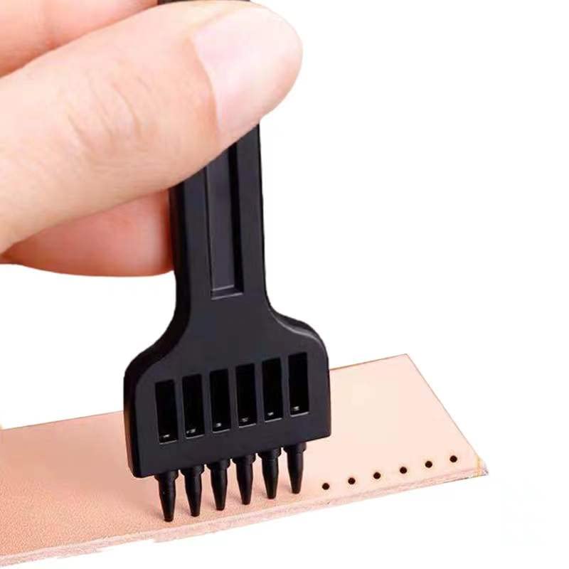 Alternative view of citian 4mm 2/4/6 Claw Tooth Leather Stitching Chisels Round Hole Punching Tool Set for DIY Leather Craft