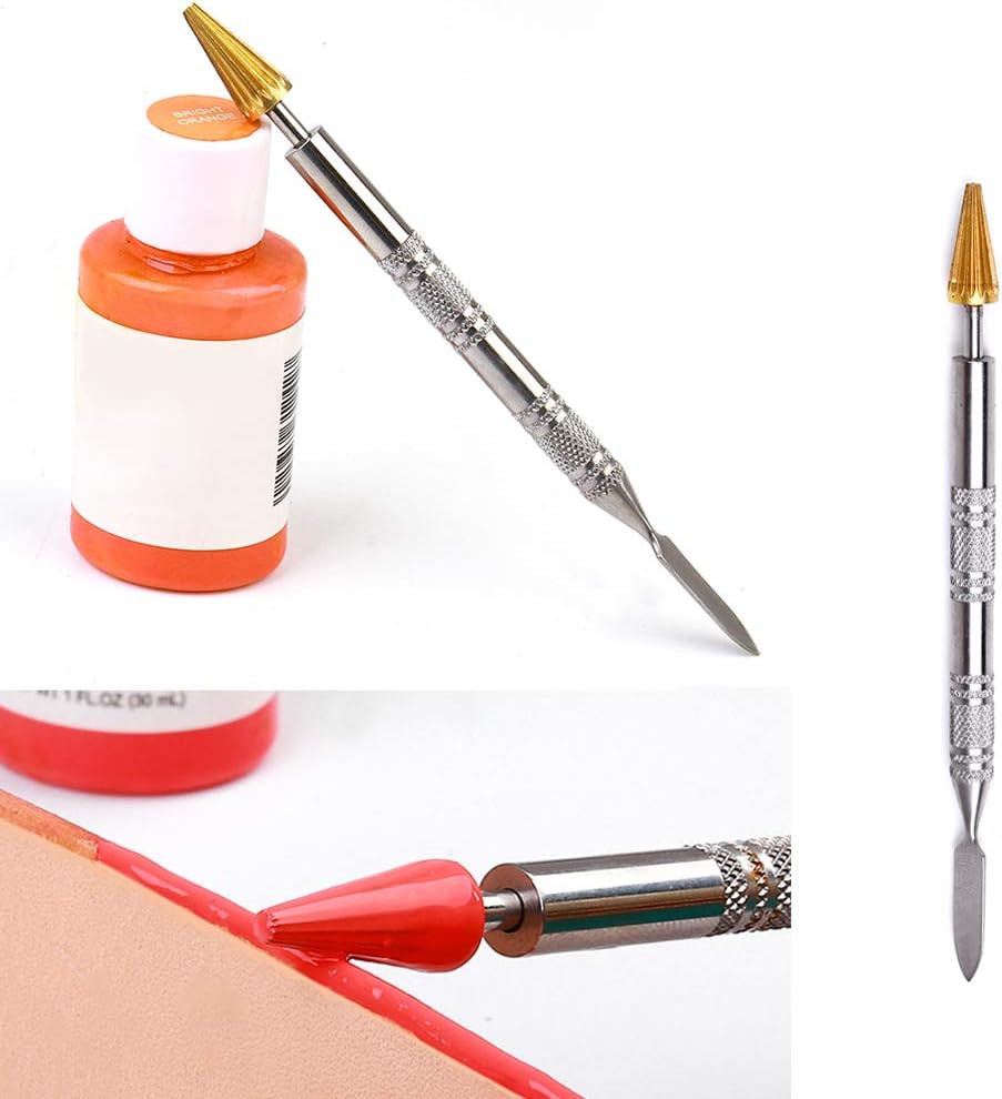 Alternative view of Leather Edge Dye Pen, Double Head, Leather Edge Roller Pen Applicator, Leather Edge Printing Tool, Edge Treatment Roller Pen for Leather Craft DIY Working(Round Head and Tapered Head)